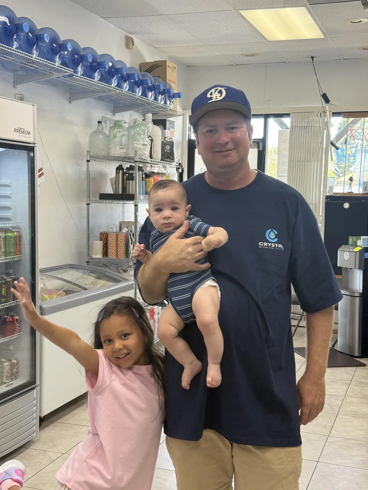 Crystal Alkaline Water family — local store owners in Rancho Cucamonga